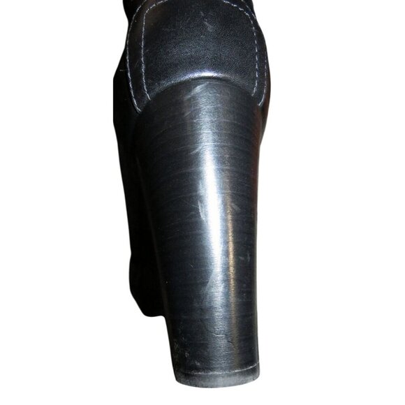 TOD'S Black Italian Leather & Suede Platform Ankle Boots 40.5 US 10 w/ Dustbag - Picture 10 of 15